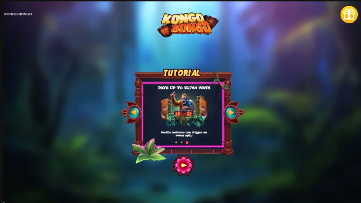 Tampilan visual slot Kongo Bongo dengan tema hutan tropis dan fitur reel yang berkembang.