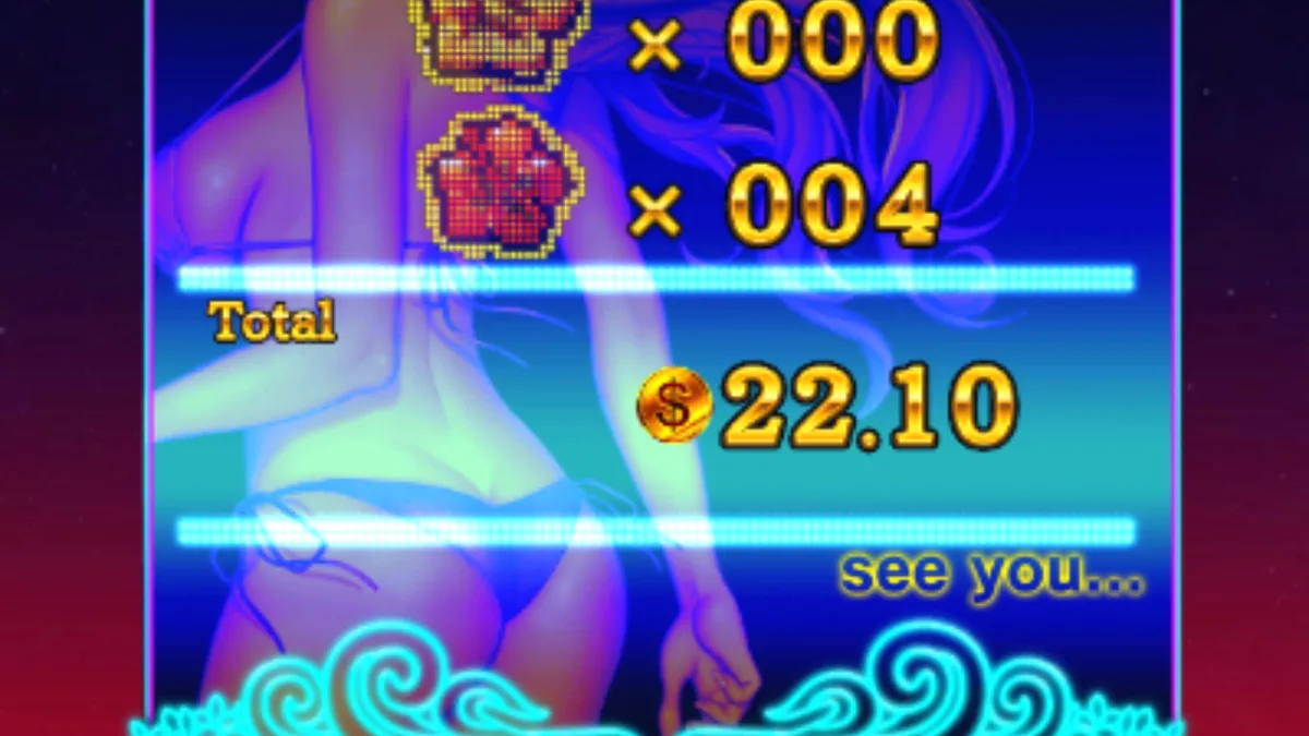Tampilan visual futuristik dan neon dari slot Hawaiian Dream Boost
